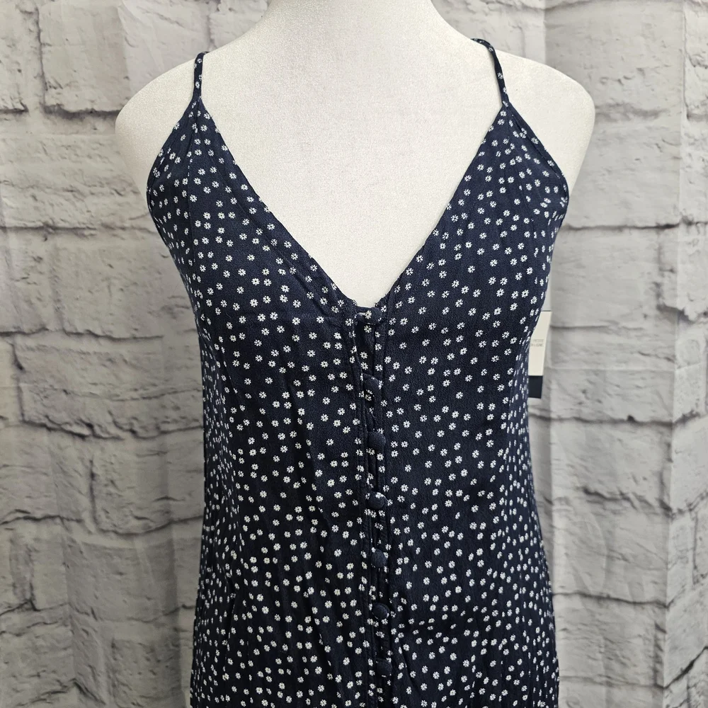 Abercrombie & Fitch Navy and White Foral Maxi Dress Size Medium